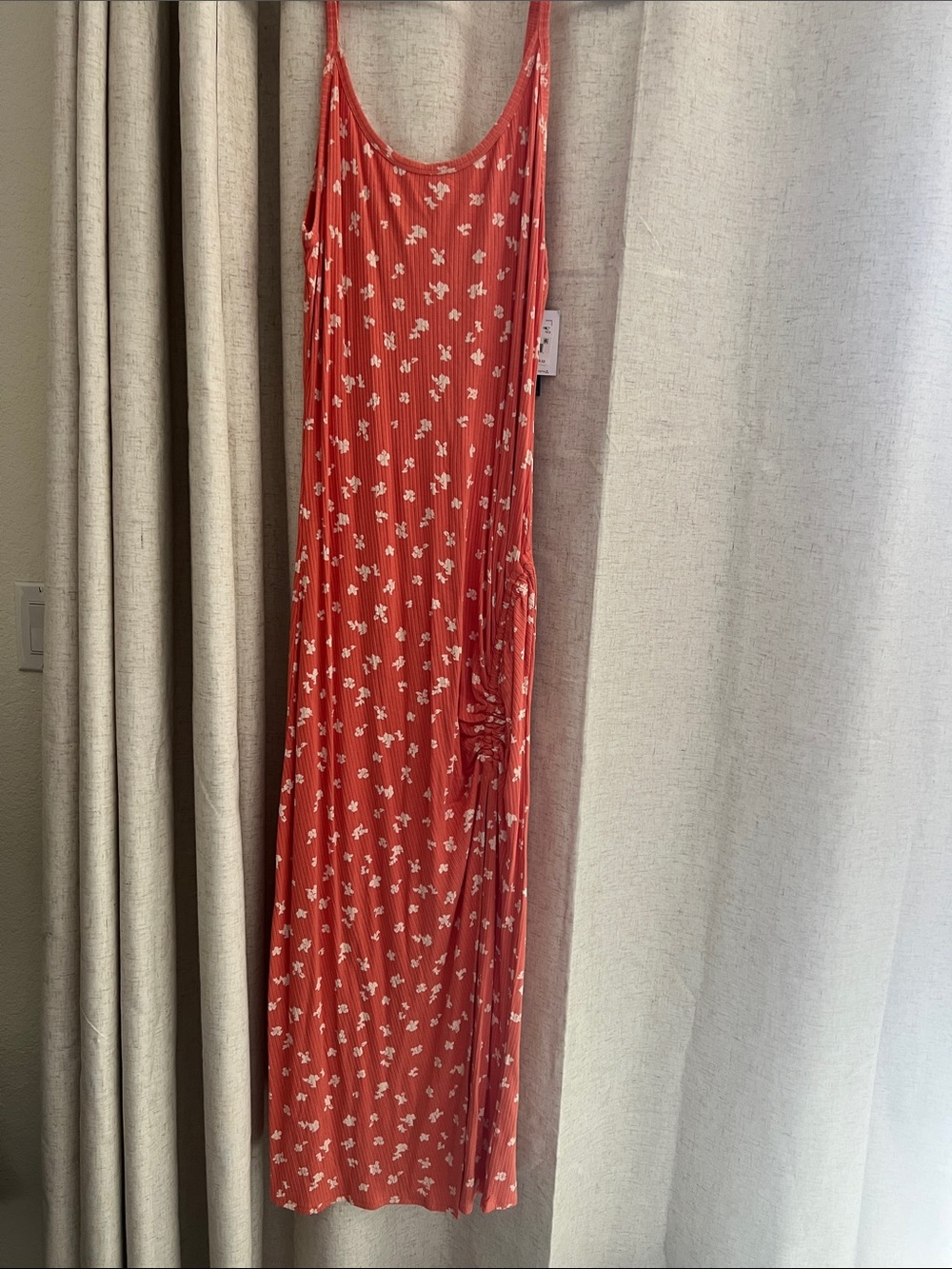 O'Neill Coral Red Floral Tank Maxi Dress